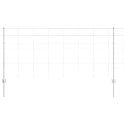 Zaun mit Pfosten Silber 1 x 50 m Stahl