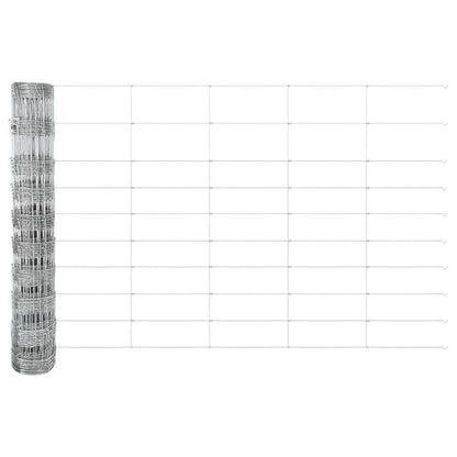 Zaun mit Pfosten Silber 1 x 50 m Stahl