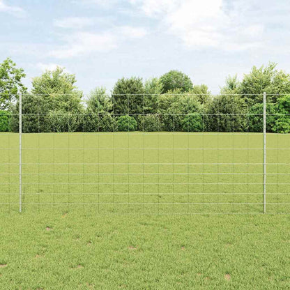 vidaXL Zaun mit Pfosten Silber 1,2 x 50 m Stahl