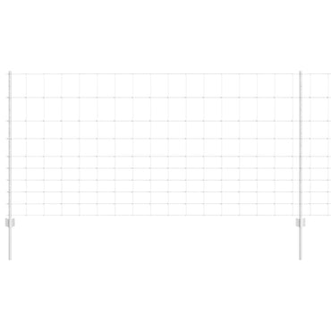 vidaXL Zaun mit Pfosten Silber 1,2 x 50 m Stahl