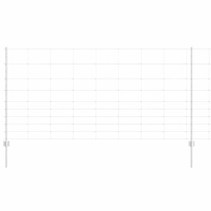 Zaun mit Pfosten Silber 1,2 x 50 m Stahl