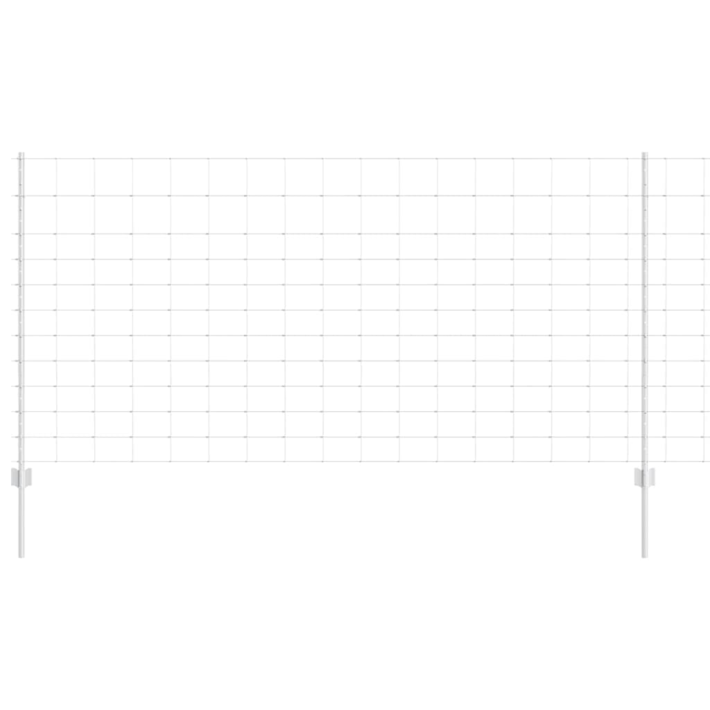 Zaun mit Pfosten Silber 1,2 x 50 m Stahl