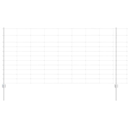 Zaun mit Pfosten Silber 1,2 x 50 m Stahl