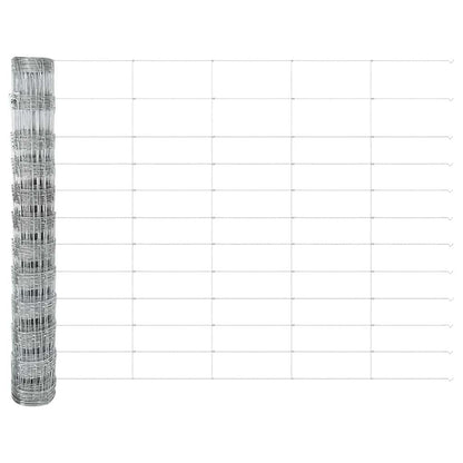 Zaun mit Pfosten Silber 1,2 x 50 m Stahl