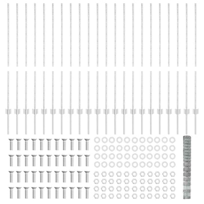 Zaun mit Pfosten Silber 1,2 x 50 m Stahl