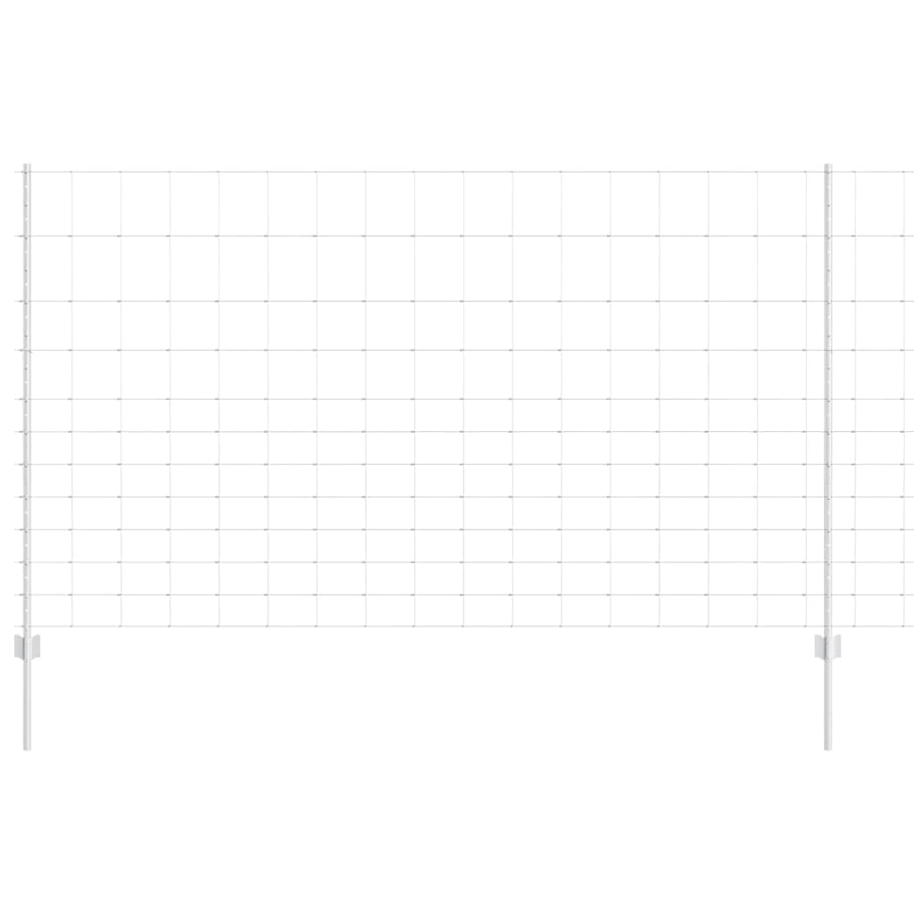Zaun mit Pfosten Silber 1,4 x 50 m Stahl