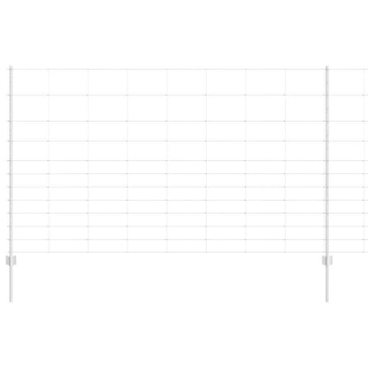 vidaXL Zaun mit Pfosten Silber 1,4 x 50 m Stahl