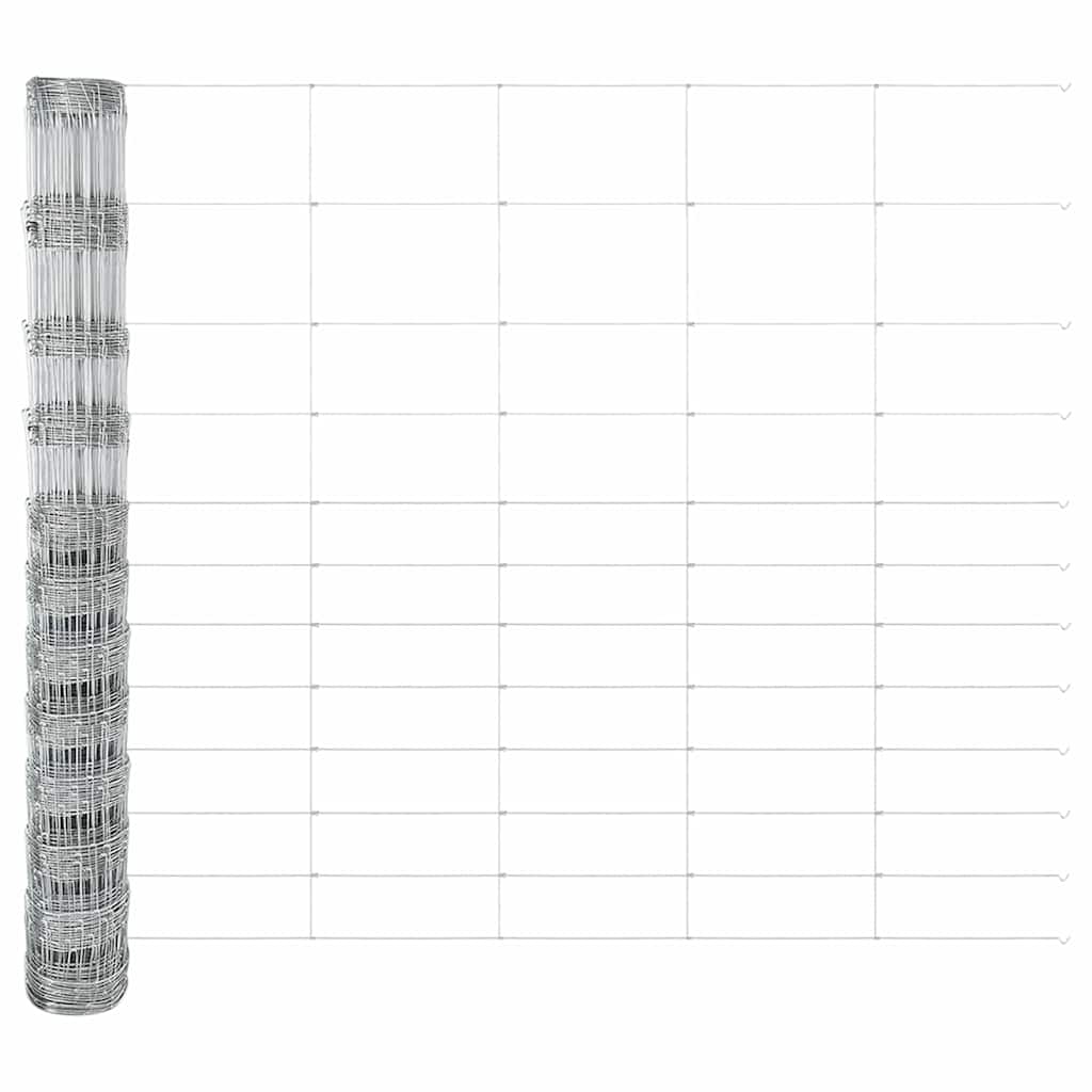 vidaXL Zaun mit Pfosten Silber 1,4 x 50 m Stahl