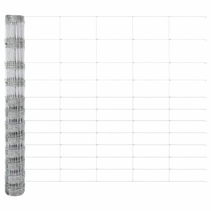 vidaXL Zaun mit Pfosten Silber 1,4 x 50 m Stahl