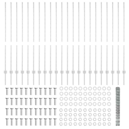 Zaun mit Pfosten Silber 1,4 x 50 m Stahl