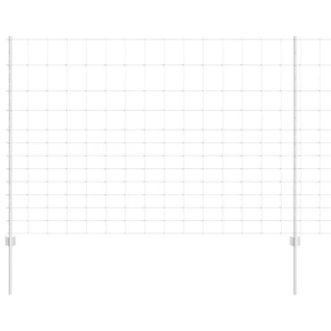 vidaXL Zaun mit Pfosten Silber 1,5 x 50 m Stahl