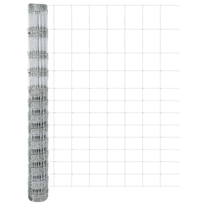 vidaXL Zaun mit Pfosten Silber 1,5 x 50 m Stahl