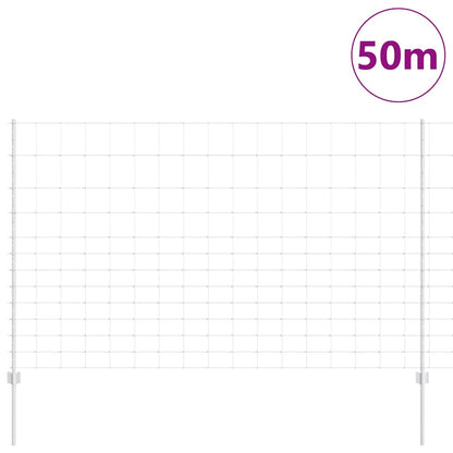 vidaXL Zaun mit Pfosten Silber 1,5 x 50 m Stahl
