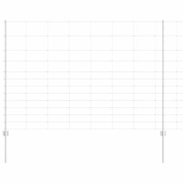 vidaXL Zaun mit Pfosten Silber 1,5 x 50 m Stahl
