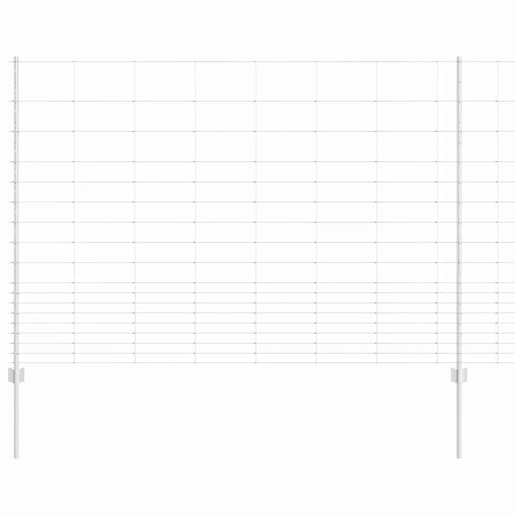 Zaun mit Pfosten Silber 1,5 x 50 m Stahl