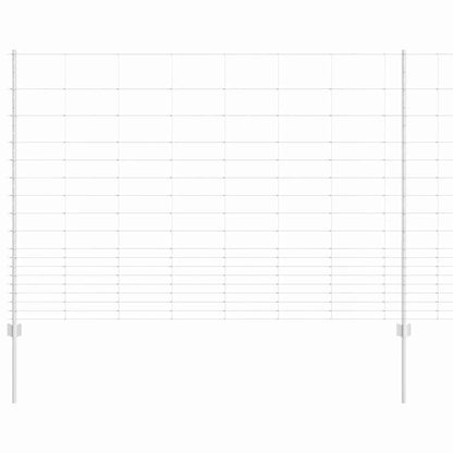 Zaun mit Pfosten Silber 1,5 x 50 m Stahl