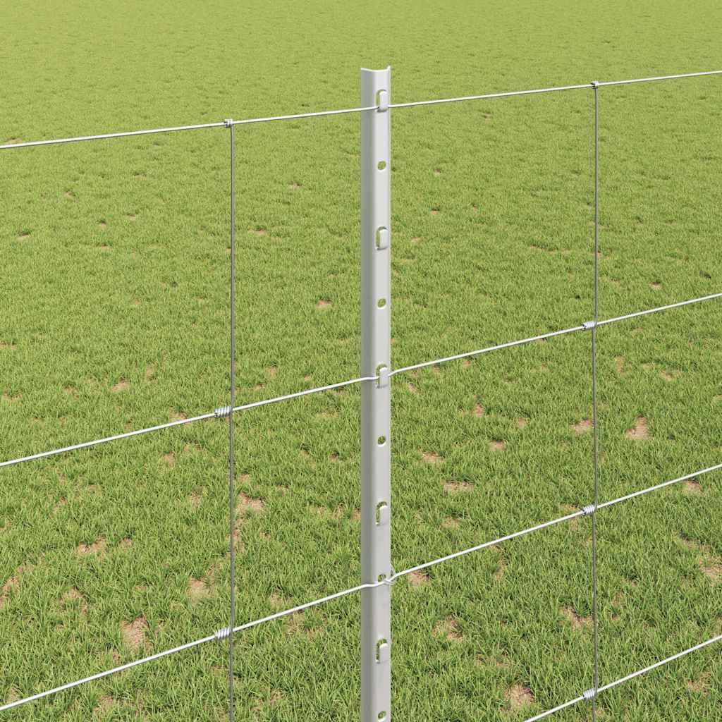 vidaXL Zaun mit Pfosten Silber 1,6 x 50 m Stahl