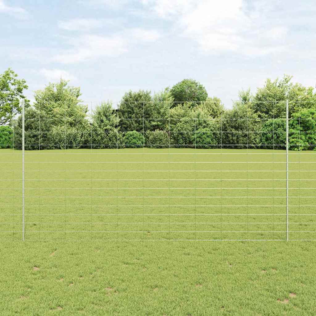 vidaXL Zaun mit Pfosten Silber 1,6 x 50 m Stahl