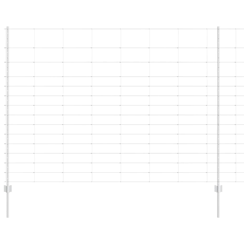 vidaXL Zaun mit Pfosten Silber 1,6 x 50 m Stahl