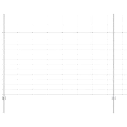 vidaXL Zaun mit Pfosten Silber 1,6 x 50 m Stahl