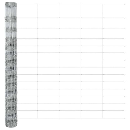 vidaXL Zaun mit Pfosten Silber 1,6 x 50 m Stahl