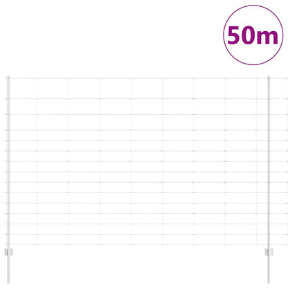vidaXL Zaun mit Pfosten Silber 1,6 x 50 m Stahl