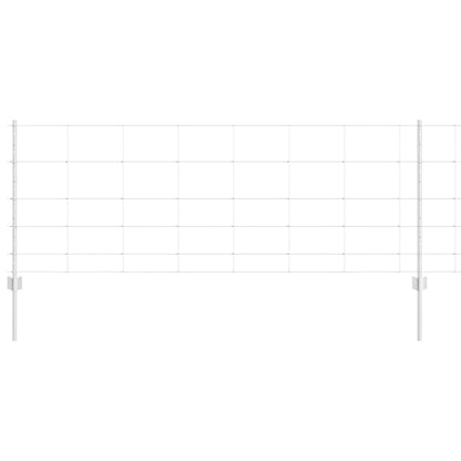 Zaun mit Pfosten Silber 0,8 x 100 m Stahl