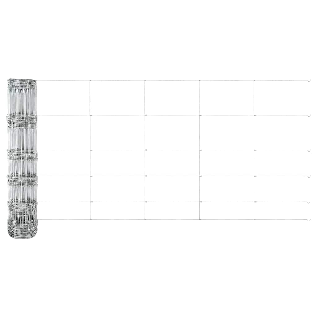 Zaun mit Pfosten Silber 0,8 x 100 m Stahl