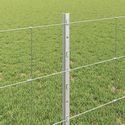 vidaXL Zaun mit Pfosten Silber 0,8 x 100 m Stahl