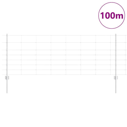 vidaXL Zaun mit Pfosten Silber 0,8 x 100 m Stahl