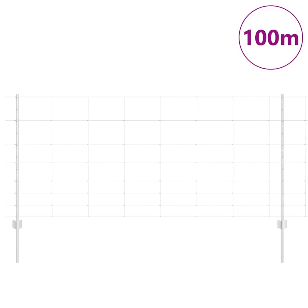 vidaXL Zaun mit Pfosten Silber 1 x 100 m