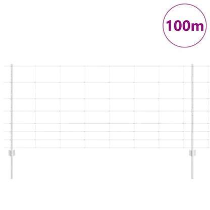 vidaXL Zaun mit Pfosten Silber 1 x 100 m