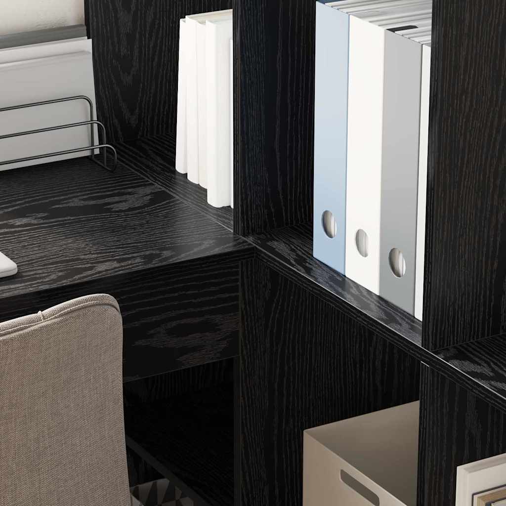 vidaXL Bureau d'angle Noir aspect chêne 101,5 x 149,5 x 149,5 cm