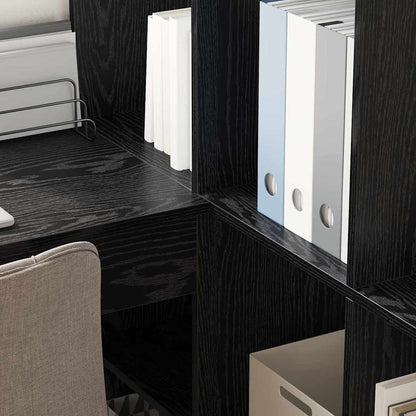 vidaXL Bureau d'angle Noir aspect chêne 101,5 x 149,5 x 149,5 cm