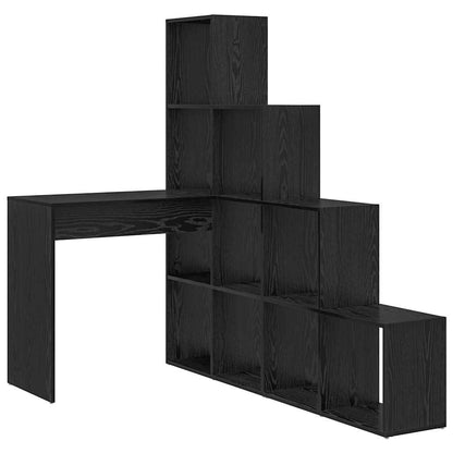 vidaXL Bureau d'angle Noir aspect chêne 101,5 x 149,5 x 149,5 cm