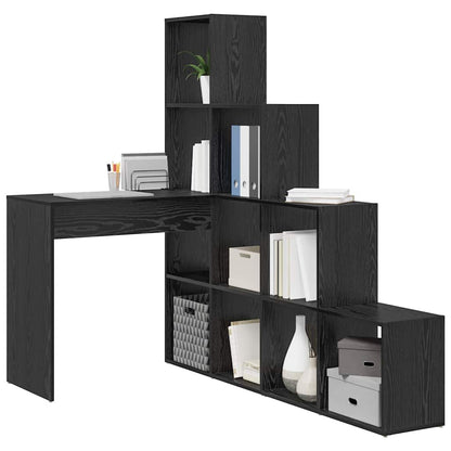 vidaXL Bureau d'angle Noir aspect chêne 101,5 x 149,5 x 149,5 cm
