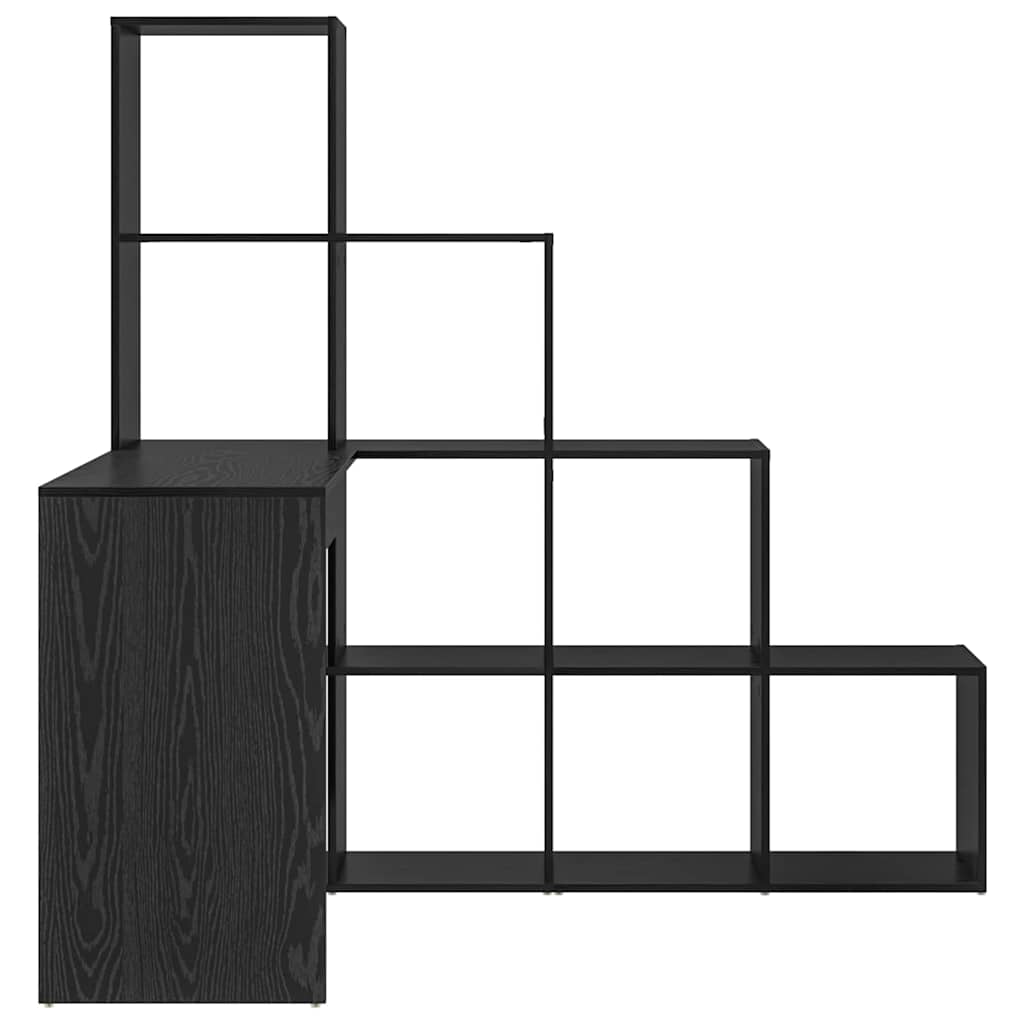vidaXL Bureau d'angle Noir aspect chêne 101,5 x 149,5 x 149,5 cm