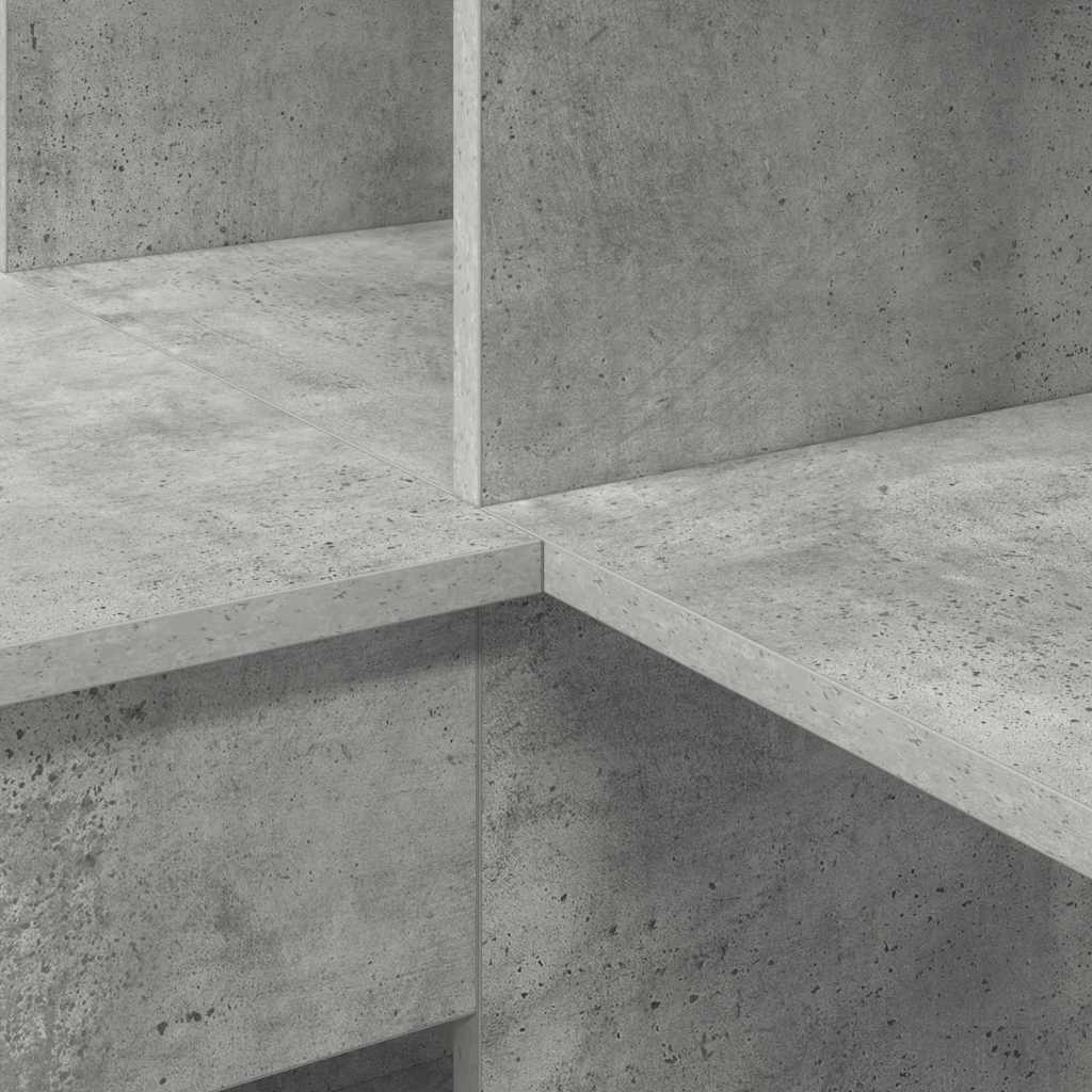 vidaXL Bureau d'angle avec étagère Gris béton 101,5 x 149,5 x 149,5 cm