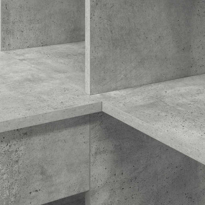 vidaXL Bureau d'angle avec étagère Gris béton 101,5 x 149,5 x 149,5 cm