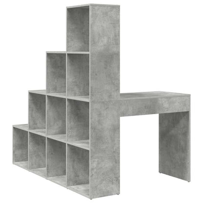 vidaXL Bureau d'angle avec étagère Gris béton 101,5 x 149,5 x 149,5 cm