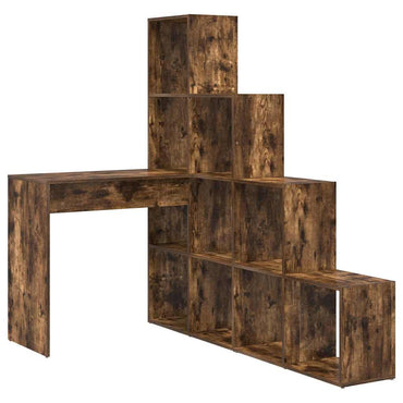 vidaXL Bureau d'angle Chêne fumé 101,5 x 149,5 x 149,5 cm