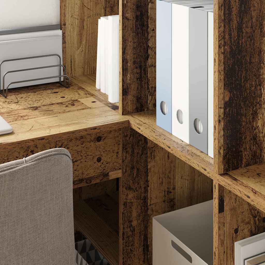 vidaXL Bureau d'angle en bois de récupération 101,5 x 149,5 x 149,5 cm Bois d'ingénierie