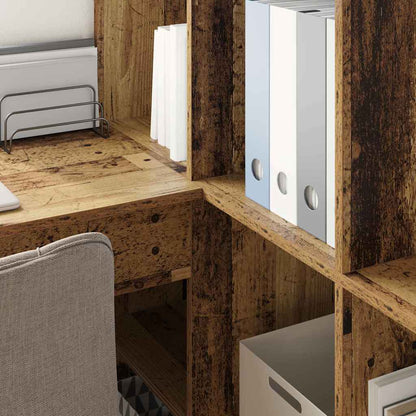 vidaXL Bureau d'angle en bois de récupération 101,5 x 149,5 x 149,5 cm Bois d'ingénierie