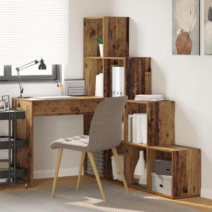 vidaXL Bureau d'angle en bois de récupération 101,5 x 149,5 x 149,5 cm Bois d'ingénierie