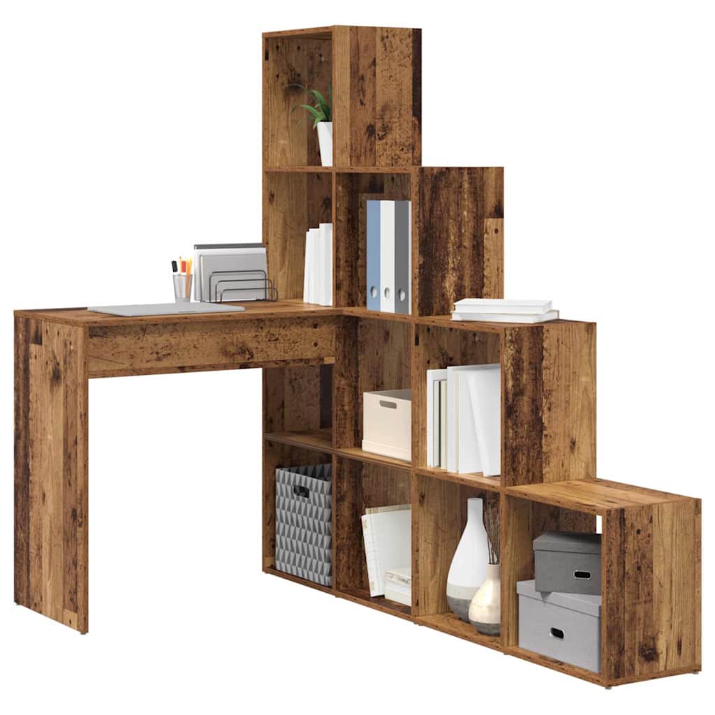 vidaXL Bureau d'angle en bois de récupération 101,5 x 149,5 x 149,5 cm Bois d'ingénierie