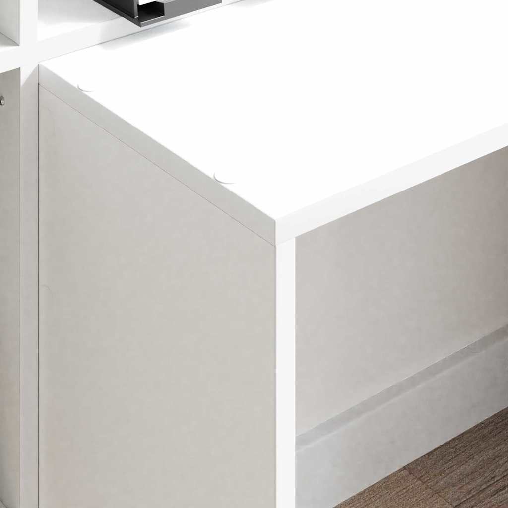 vidaXL Schreibtisch mit Regal Weiß 138,5 x 55 x 143 cm Holzwerkstoff