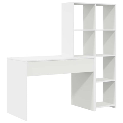 vidaXL Schreibtisch mit Regal Weiß 138,5 x 55 x 143 cm Holzwerkstoff