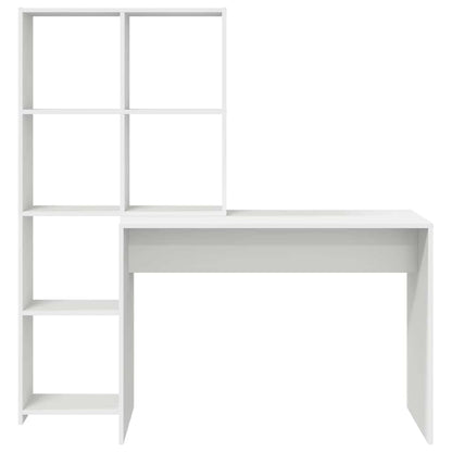 vidaXL Schreibtisch mit Regal Weiß 138,5 x 55 x 143 cm Holzwerkstoff