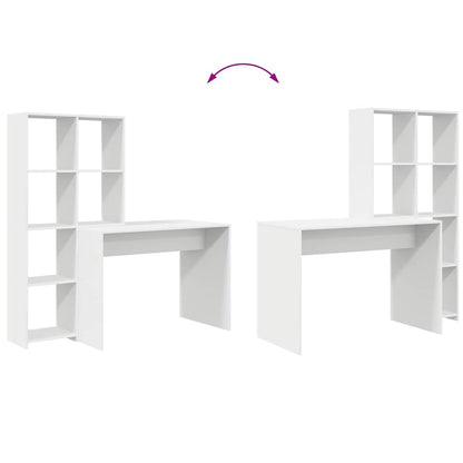 vidaXL Schreibtisch mit Regal Weiß 138,5 x 55 x 143 cm Holzwerkstoff