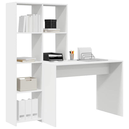 vidaXL Schreibtisch mit Regal Weiß 138,5 x 55 x 143 cm Holzwerkstoff